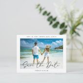 写真モダン日付の保存 案内ポストカード (スタンド正面)