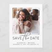 写真モダン日付の保存 案内ポストカード (正面)