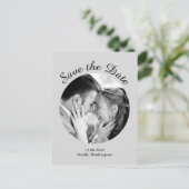 写真モダン日付の保存 – 灰色 案内ポストカード (スタンド正面)