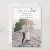 写真モダン日付の保存 |白 セーブザデート (正面)