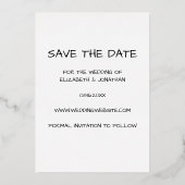 写真モダン日付の保存 箔招待状 (裏面)