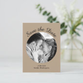 写真モダン日付の保存 – taupe 案内ポストカード (スタンド正面)