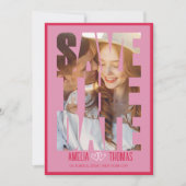 写真モダン日付の保結婚存 招待状 (正面)