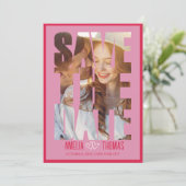 写真モダン日付の保結婚存 招待状 (スタンド正面)