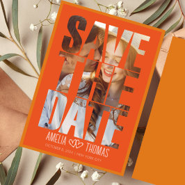 写真モダン日付の保結婚存 招待状