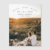 写真モダン日付の薄い磁気カードを保存 マグネット招待状 (正面)