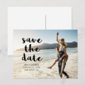 写真モダン日付はがきを保存 案内ポストカード (正面/裏面)