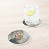 写真モダン日付を保存エレガントな結婚式 コースター (側面)