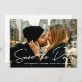 写真モダン日付を保存結婚する (正面/裏面)