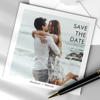写真モダン日付を保存結婚する マグネット招待状