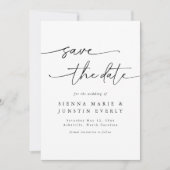 写真モダン日付エレガントカードの保存 招待状 (正面)