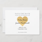 写真モダン日付カレンダーを保存4月 招待状 (裏面)