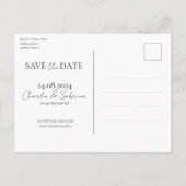 写真モダン日付スクリプトのポストカ結婚ードを保存 案内ポストカード (裏面)