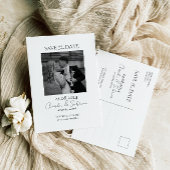 写真モダン日付スクリプトのポストカ結婚ードを保存 案内ポストカード