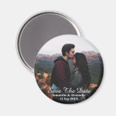 写真モダン日付マグネットを保存 マグネット (正面/裏面)