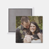 写真モダン日付マグネットを保存 マグネット (正面/裏面)