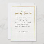 写真モダン日付金ゴールドスクリプトの保存 招待状 (裏面)