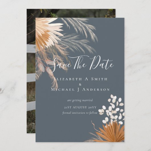 写真モダン日救付PAMPAS Grass Terracota (正面/裏面)