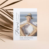 写真モダン書スクリプト悔やみや弔慰葬儀 サンキューカード