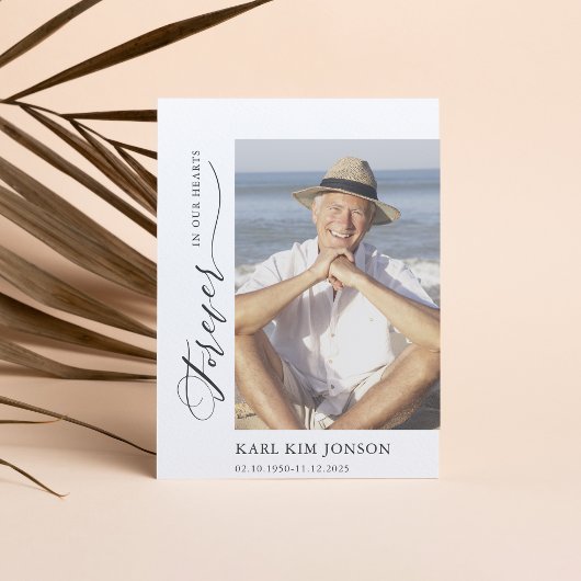 写真モダン書スクリプト悔やみや弔慰葬儀 サンキューカード