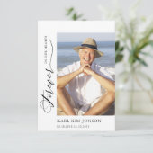 写真モダン書スクリプト悔やみや弔慰葬儀 サンキューカード (スタンド正面)