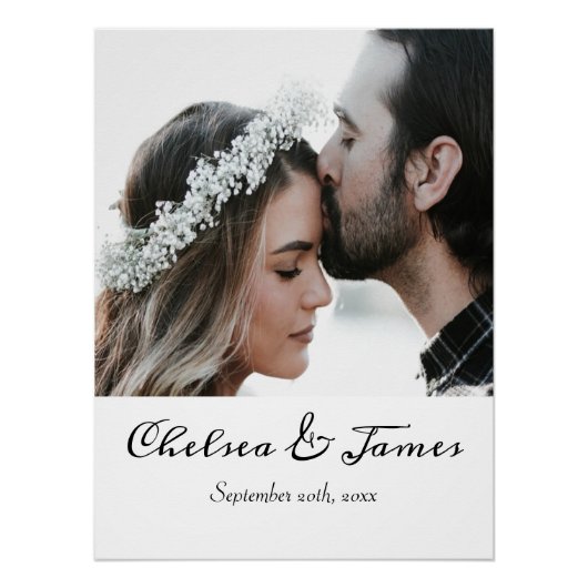 写真モダン書名結婚日 ポスター (正面)