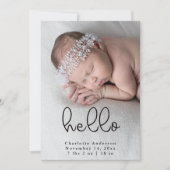 写真モダン書生まれたばかりの誕生 案内状 (正面)