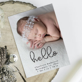 写真モダン書生まれたばかりの誕生 案内状