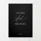 写真モダン書道オールインワンウェディング招待 三つ折りプログラム (カバー)