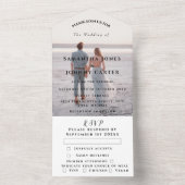 写真モダン書道タイポグラフィ結婚ズ オールインワン招待状 (内側)