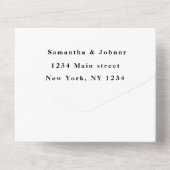 写真モダン書道タイポグラフィ結婚ズ オールインワン招待状 (裏面)