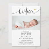 写真モダン書道バプテスマ 招待状 (正面)