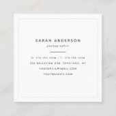 写真モダン書道台本トレンディー スクエア名刺 (裏面)