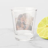 写真モダン書道婚約結婚ズ ショットグラス (裏面)