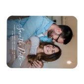 写真モダン書道結婚式の日付の保存 マグネット (横)