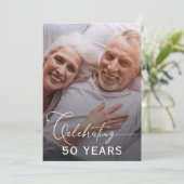 写真モダン書道50周年結婚記念 招待状 (スタンド正面)