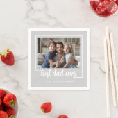 写真モダン最高のパパ スタンダードカクテルナプキン (インサイチュ)