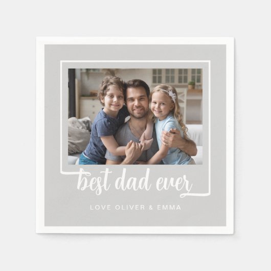 写真モダン最高のパパ スタンダードカクテルナプキン (正面)