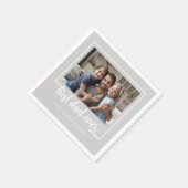 写真モダン最高のパパ スタンダードカクテルナプキン (角)