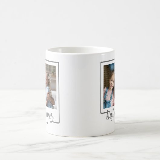 写真モダン最高のパパEver Script コーヒーマグカップ (中央)