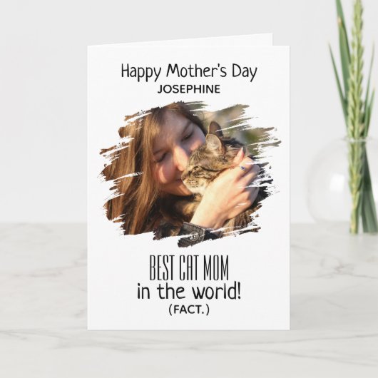 写真モダン最高の猫の母（事実） マザーズ・デイ・ホール シーズンカード (正面)