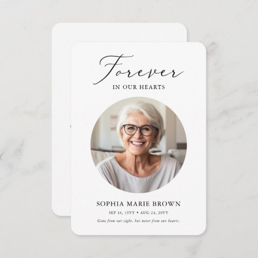 写真モダン死別悔やみや弔慰葬儀 サンキューカード (正面/裏面)