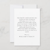 写真モダン死別悔やみや弔慰葬儀 サンキューカード (裏面)