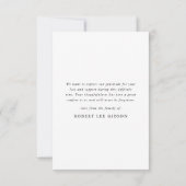 写真モダン死別悔やみや弔慰葬儀 サンキューカード (裏面)