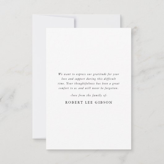 写真モダン死別悔やみや弔慰葬儀 サンキューカード (裏面)