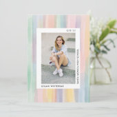 写真モダン水彩卒業発表 案内状 (スタンド正面)