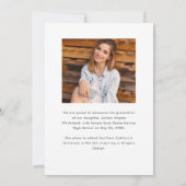 写真モダン水彩卒業発表 案内状 (裏面)