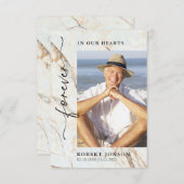 写真モダン永遠に私たちのハート葬儀 サンキューカード (正面/裏面)