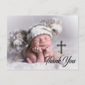 写真モダン洗礼ありがとう ポストカード (正面)