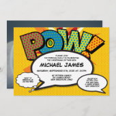 写真モダン洗礼《キリスト教》洗礼式や命名式おもしろい漫画本 招待状 (正面/裏面)